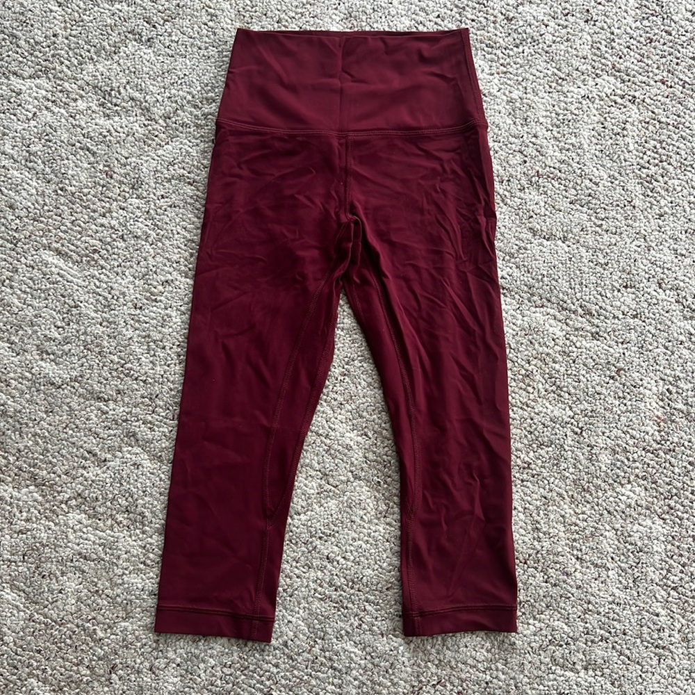 Maroon Lululemon High Rise Align Crop